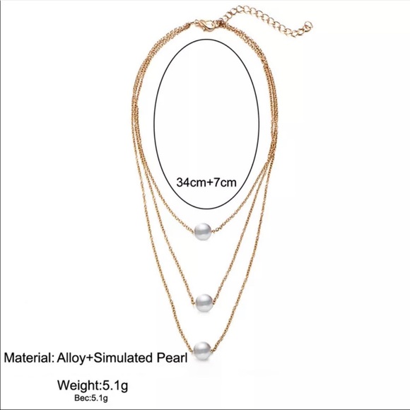 3/$30 NEW! Trendy Multilayer Pearl Necklace Bohemian - Picture 3 of 3